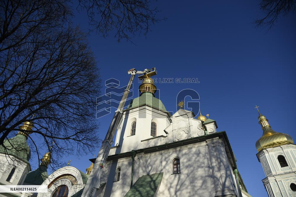 Domes of Saint Sophia Cathedral in Kyiv