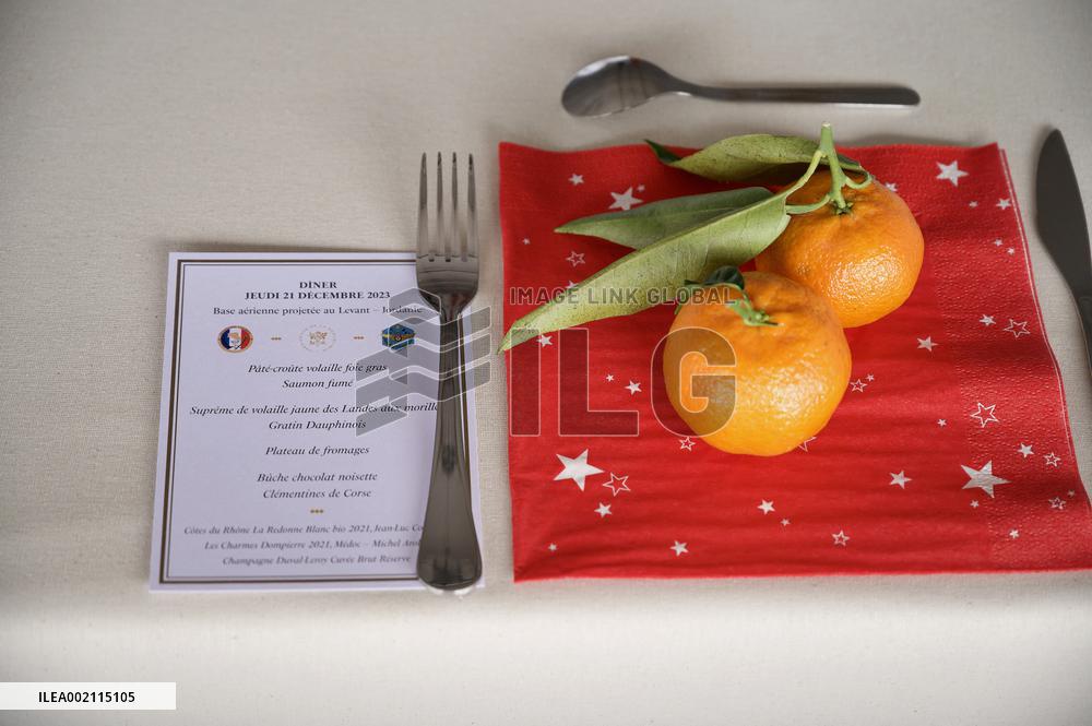 Atmosphere Before French President Arrival To Celebrate Traditional Christmas Party - Jordan