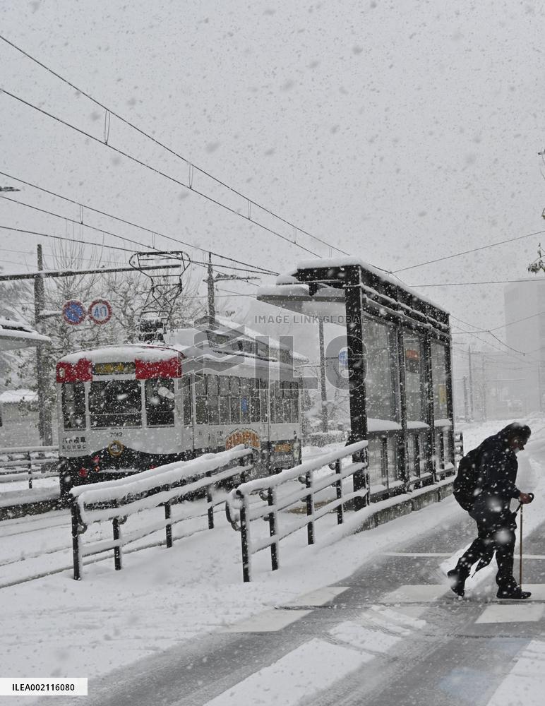 Snowfall in Japan
