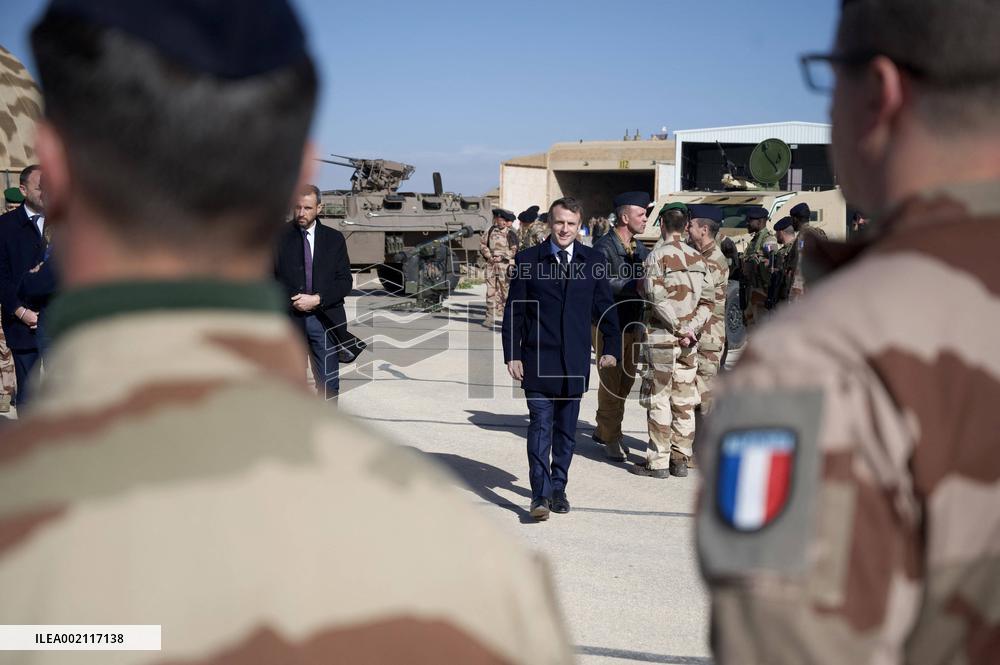 President Macron Visits Prince Hassan Air Base (H5) Near Amman