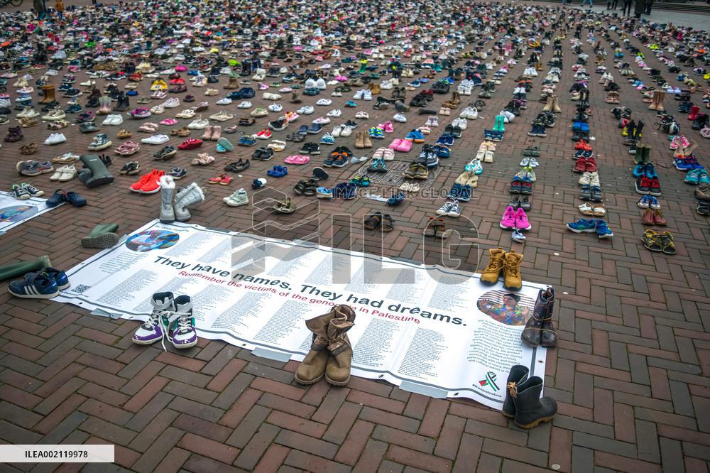 Display of 8000 Shoes In Rotterdam