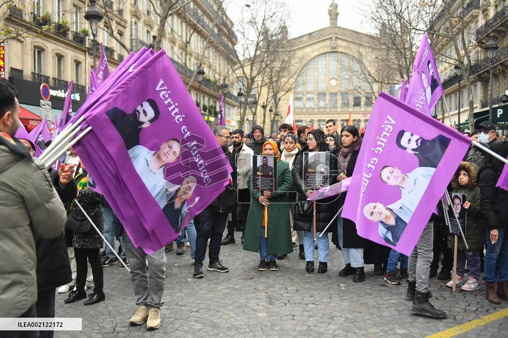 Rally In Tribute To The Three Kurdish Victims Killed A Year Ago - Paris