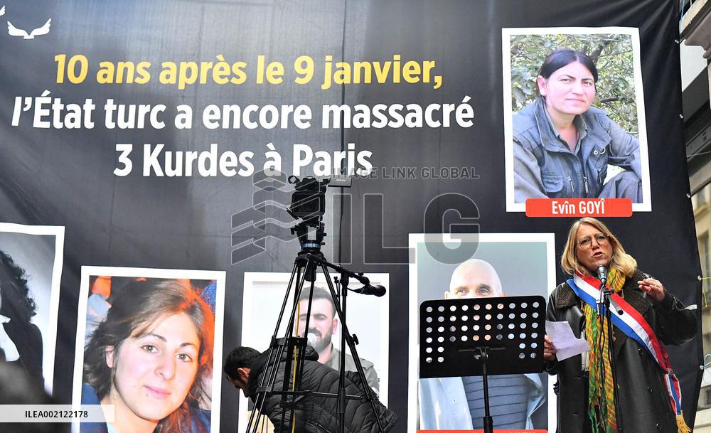Rally In Tribute To The Three Kurdish Victims Killed A Year Ago - Paris