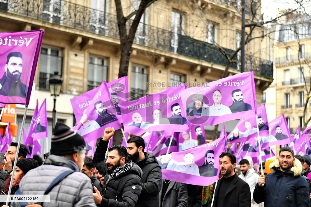 Rally In Tribute To The Three Kurdish Victims Killed A Year Ago - Paris