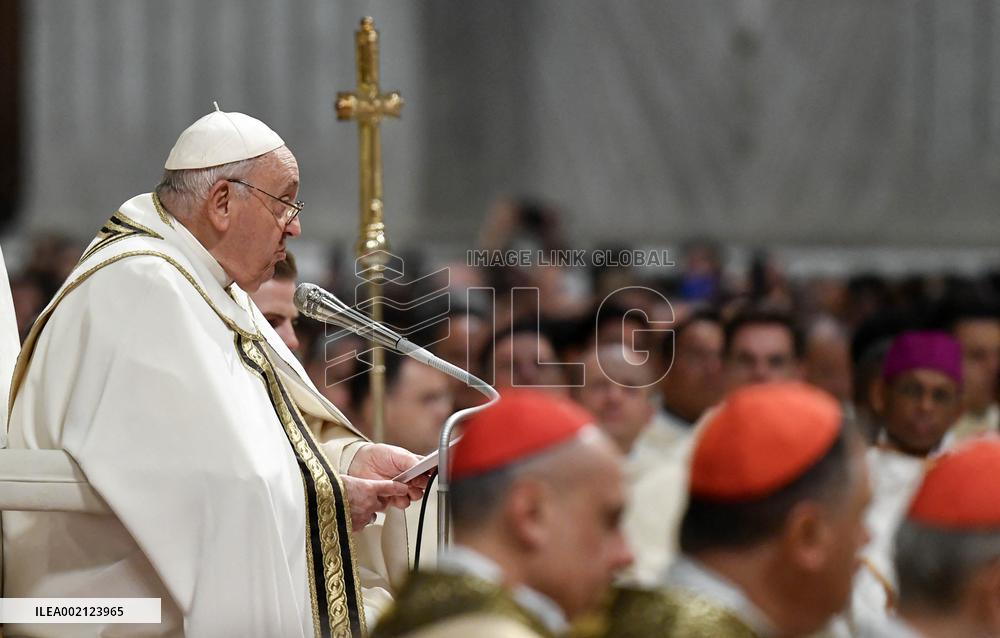 Pope Presides Over The Christmas Eve Midnight Mass - Vatican