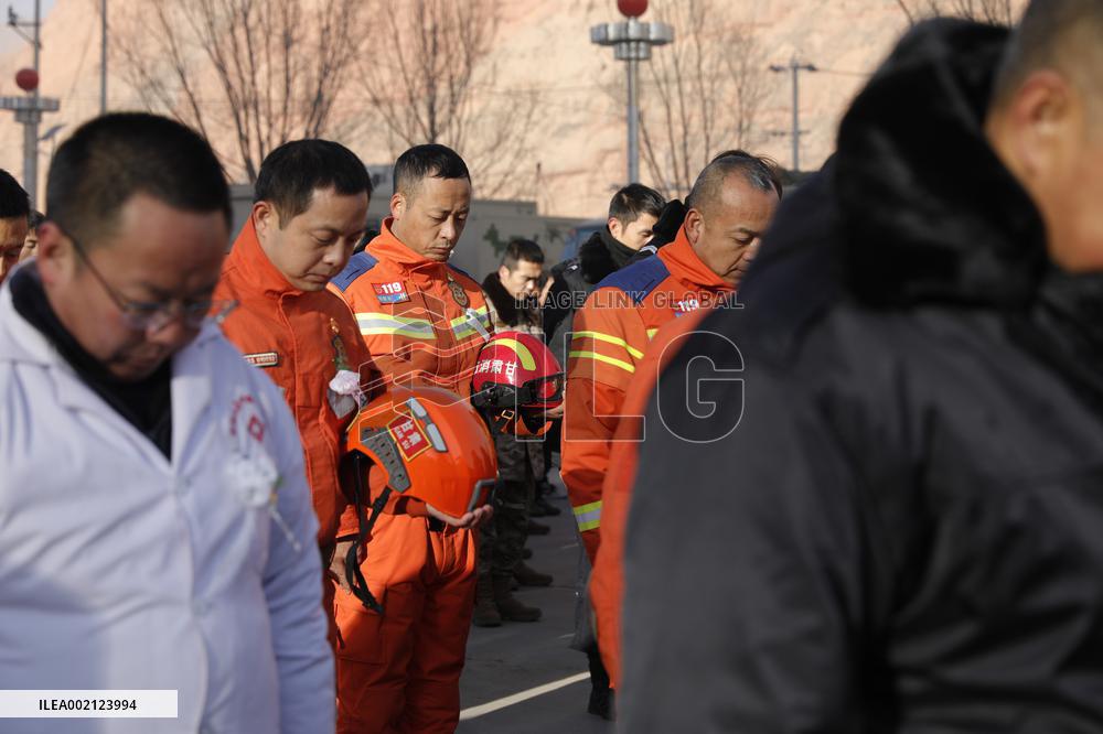 CHINA-GANSU-JISHISHAN-EARTHQUAKE VICTIMS-COMMEMORATION (CN)