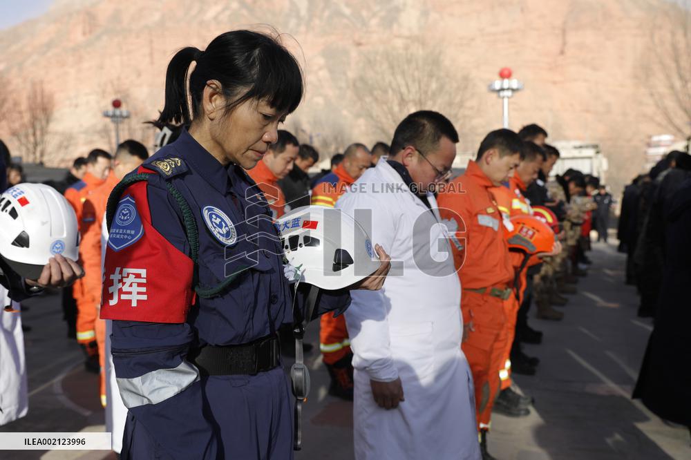 CHINA-GANSU-JISHISHAN-EARTHQUAKE VICTIMS-COMMEMORATION (CN)