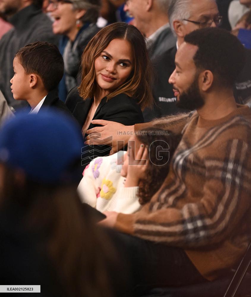 Celebs At New York Knicks Vs Milwaukee Bucks Games - NYC