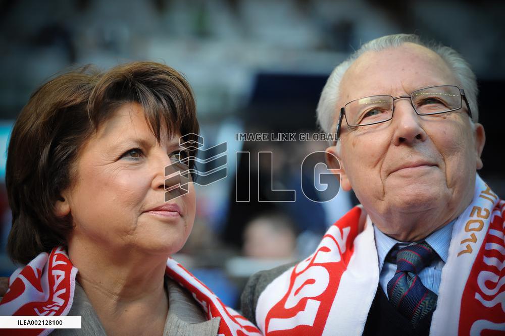 Politicians attend the French Cup Final Soccer match