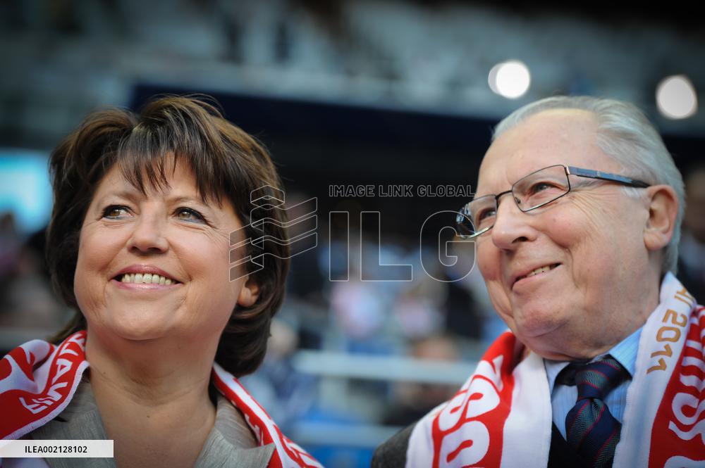 Politicians attend the French Cup Final Soccer match