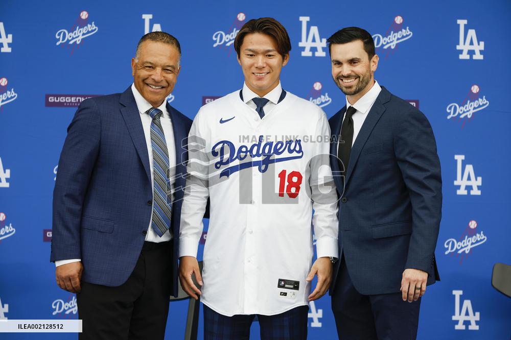 Baseball: New Los Angeles Dodger Yoshinobu Yamamoto