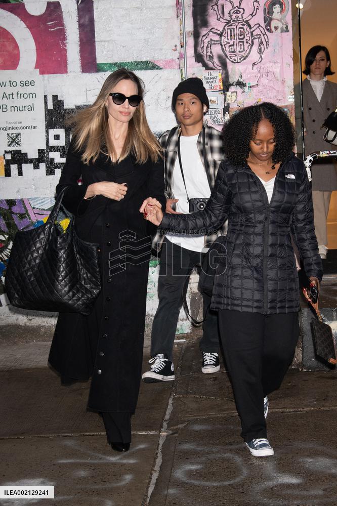 Angelina Jolie Visits Atelier Jolie Store - NYC