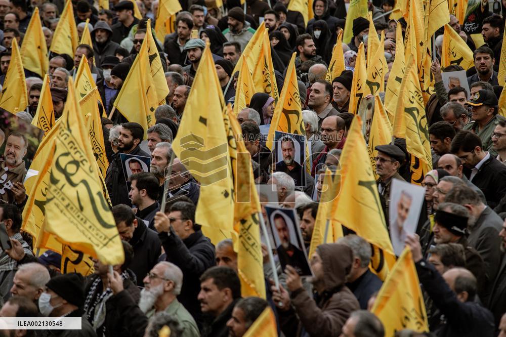 Funeral Of Senior Guards Adviser - Tehran