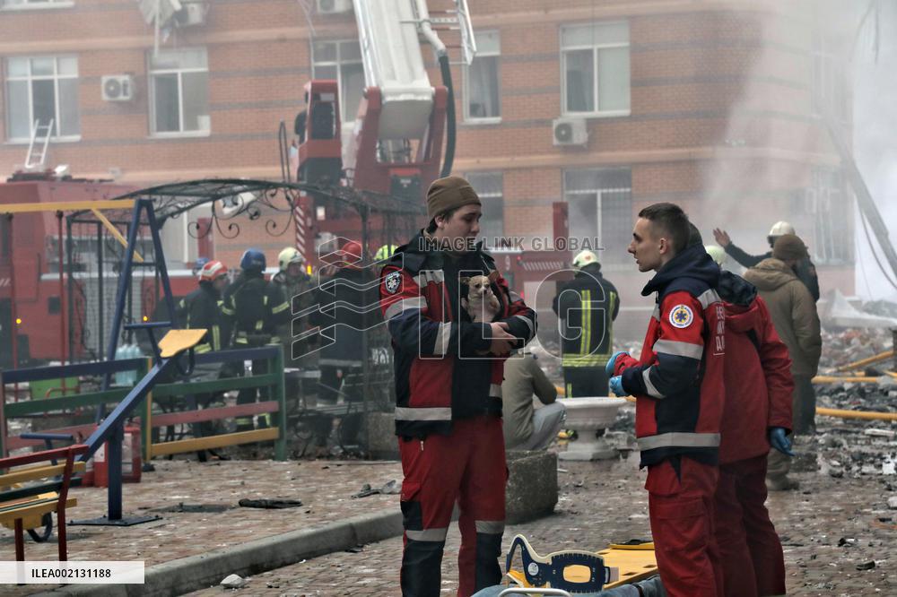 Aftermath of Russian missile attack in Odesa