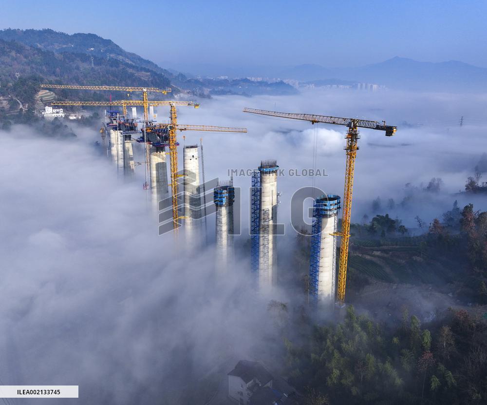 Three Gorges Hub Maoping Port Railway Construction Site in Yichang
