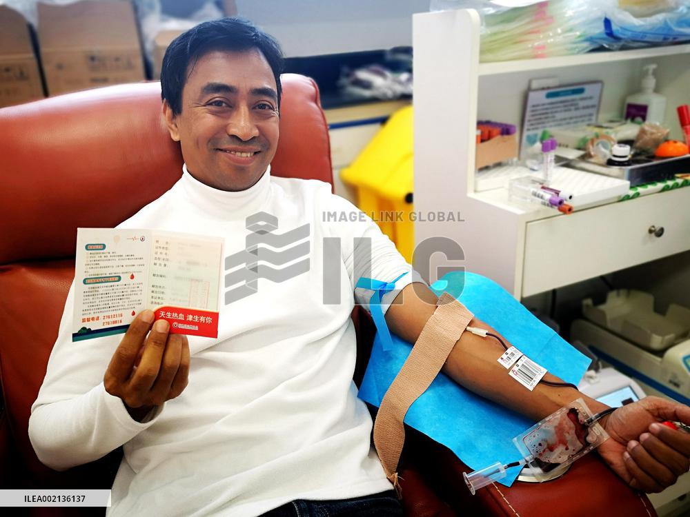 CHINA-TIANJIN-NEPALESE STUDENT-BLOOD DONATION (CN)