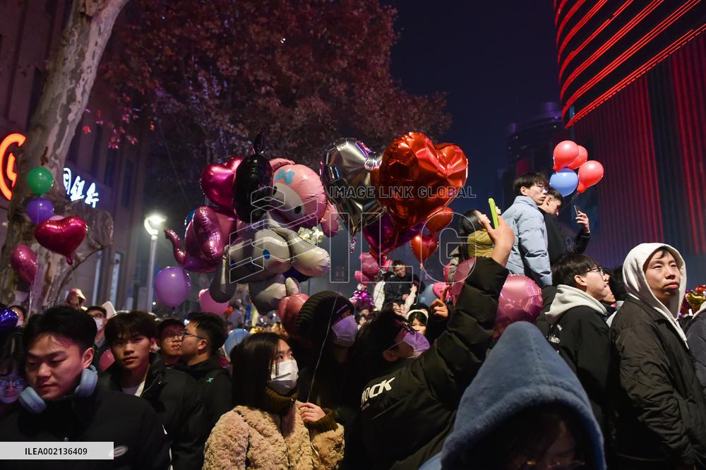 People Gather To Welcome The New Year in Nanjing