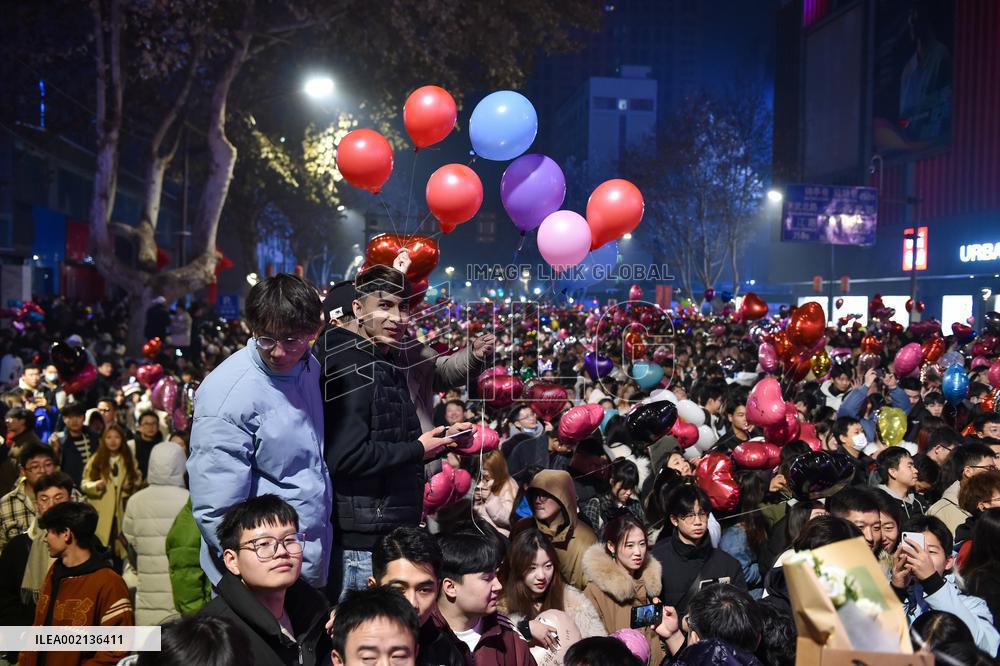 People Gather To Welcome The New Year in Nanjing