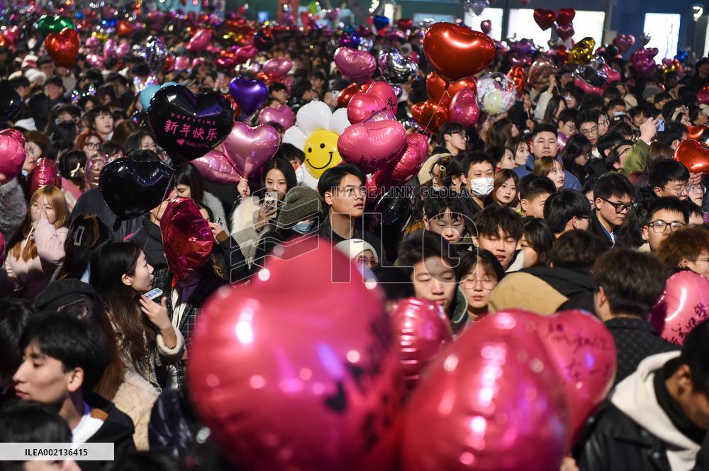 People Gather To Welcome The New Year in Nanjing