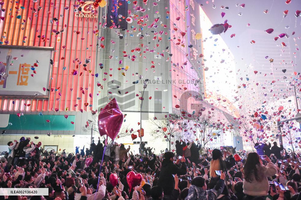 People Gather To Welcome The New Year in Nanjing