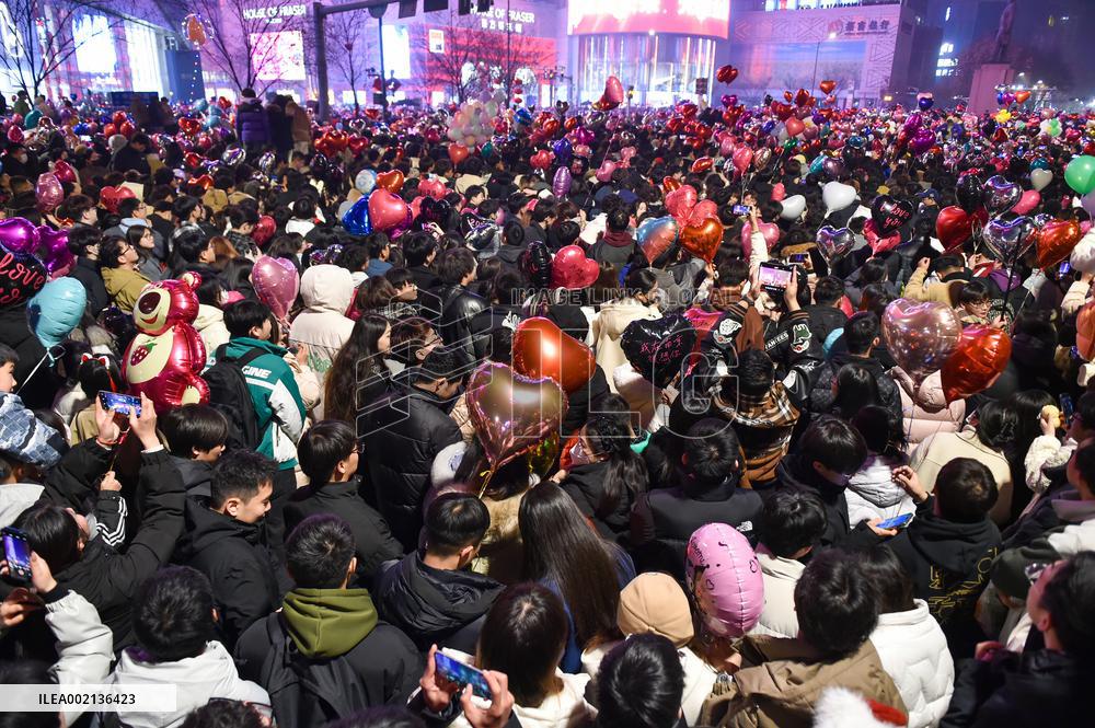 People Gather To Welcome The New Year in Nanjing