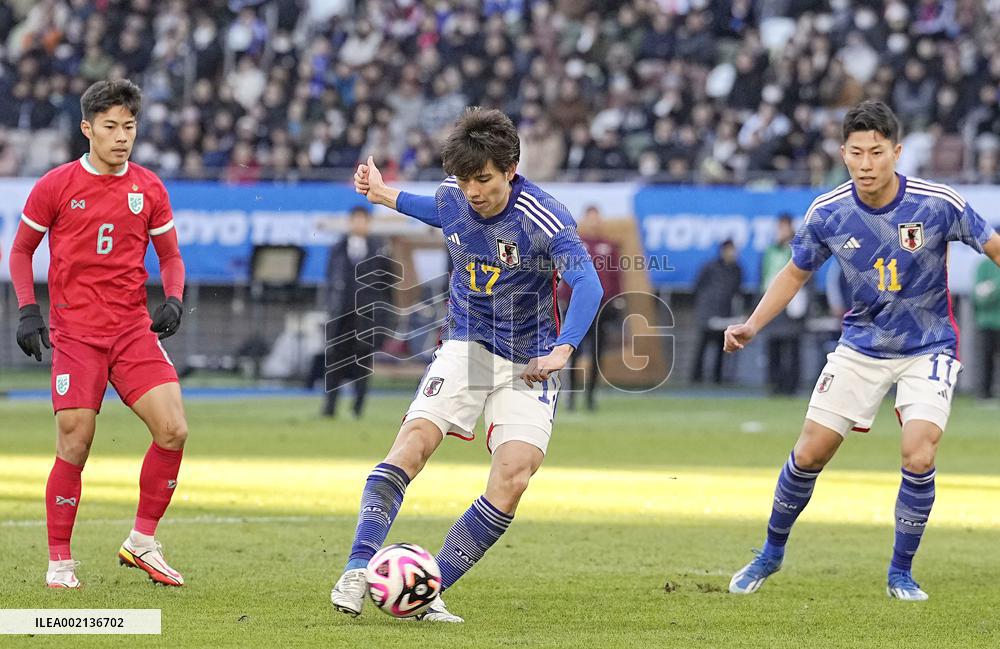 Football: Friendly between Japan and Thailand