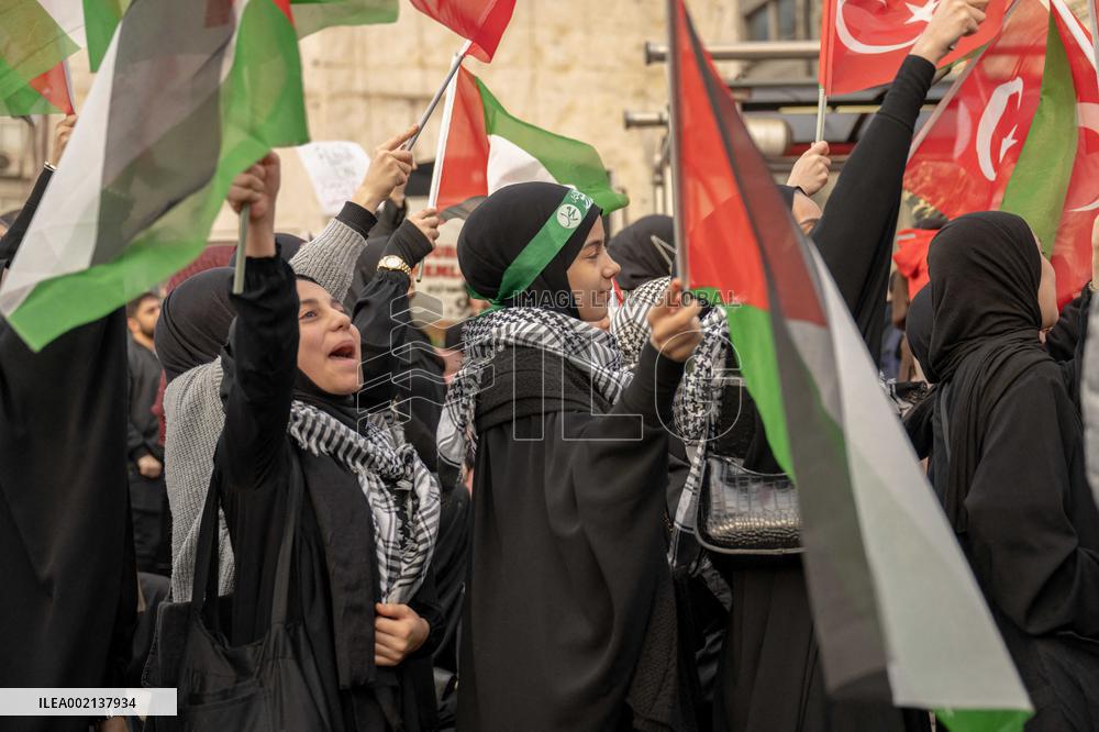 Pro-Palestine Rally In Istanbul On The First Day Of 2024