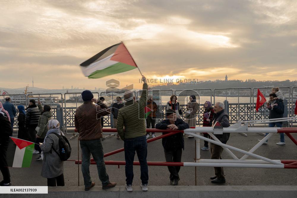 Pro-Palestine Rally In Istanbul On The First Day Of 2024