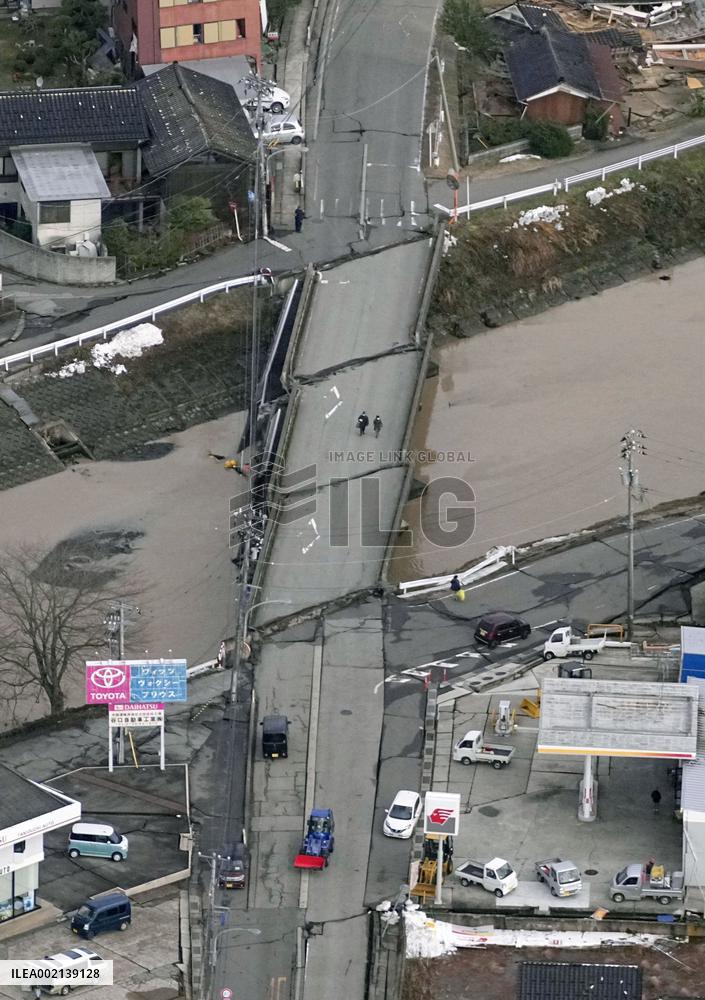Aftermath of strong quake in central Japan