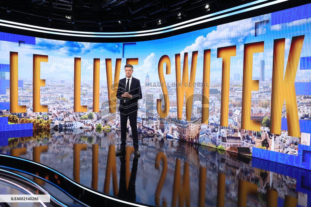 Maxime Switek Presents Le Live Switek On BFMTV Channel - Paris