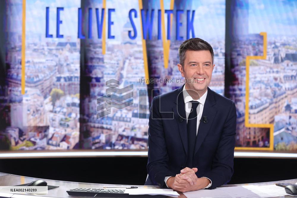 Maxime Switek Presents Le Live Switek On BFMTV Channel - Paris