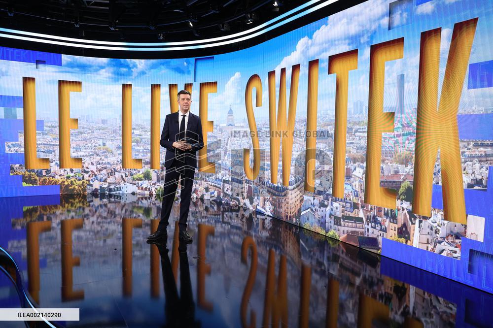 Maxime Switek Presents Le Live Switek On BFMTV Channel - Paris