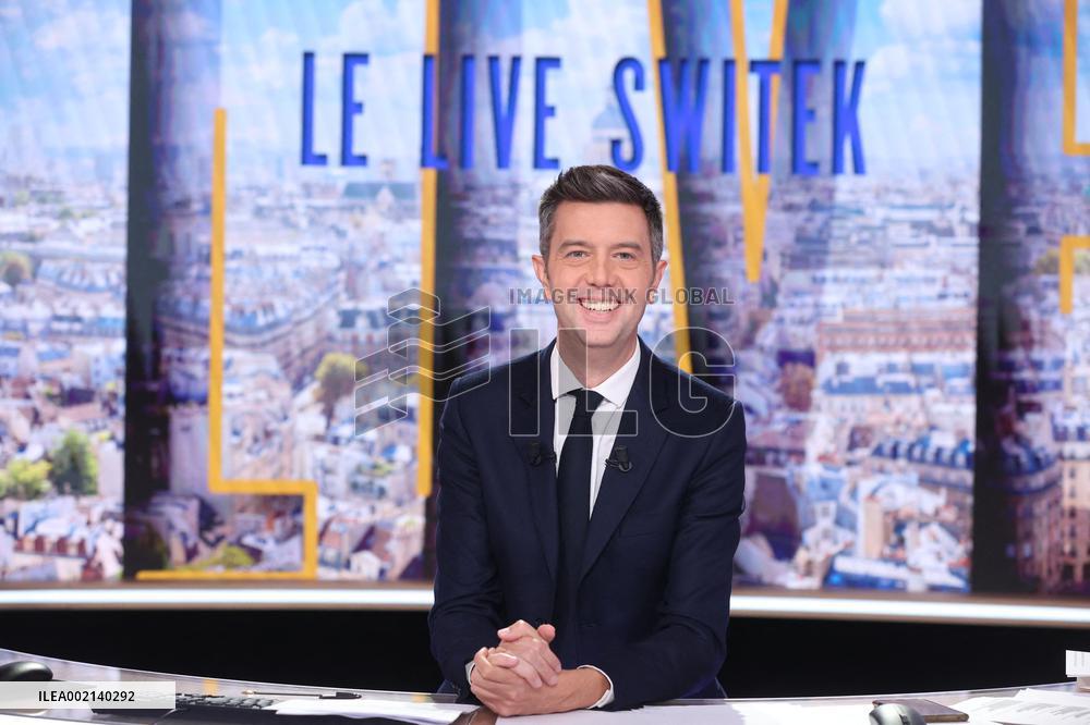 Maxime Switek Presents Le Live Switek On BFMTV Channel - Paris