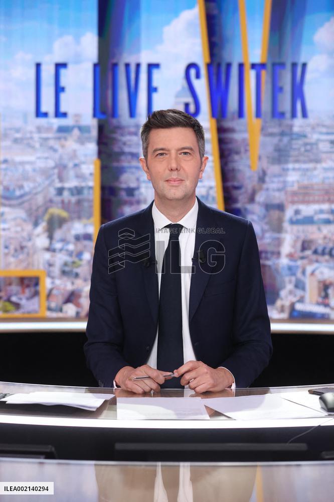 Maxime Switek Presents Le Live Switek On BFMTV Channel - Paris