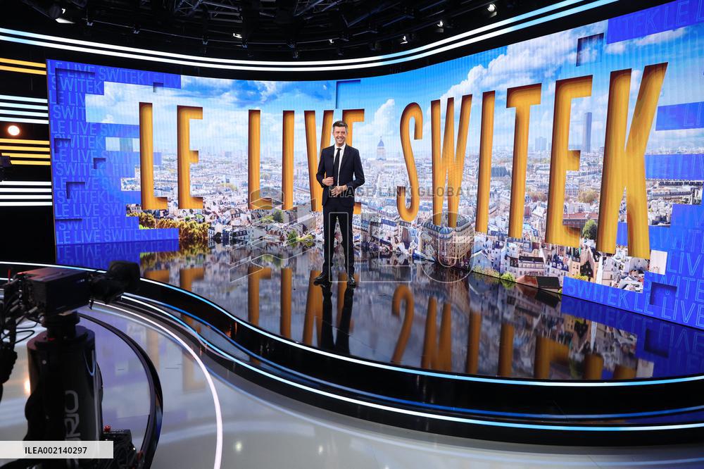 Maxime Switek Presents Le Live Switek On BFMTV Channel - Paris