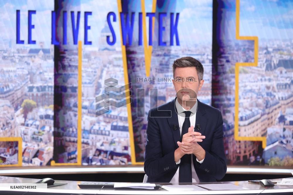 Maxime Switek Presents Le Live Switek On BFMTV Channel - Paris