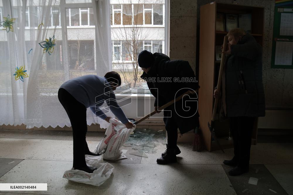 Kyiv school after Russian missile strike