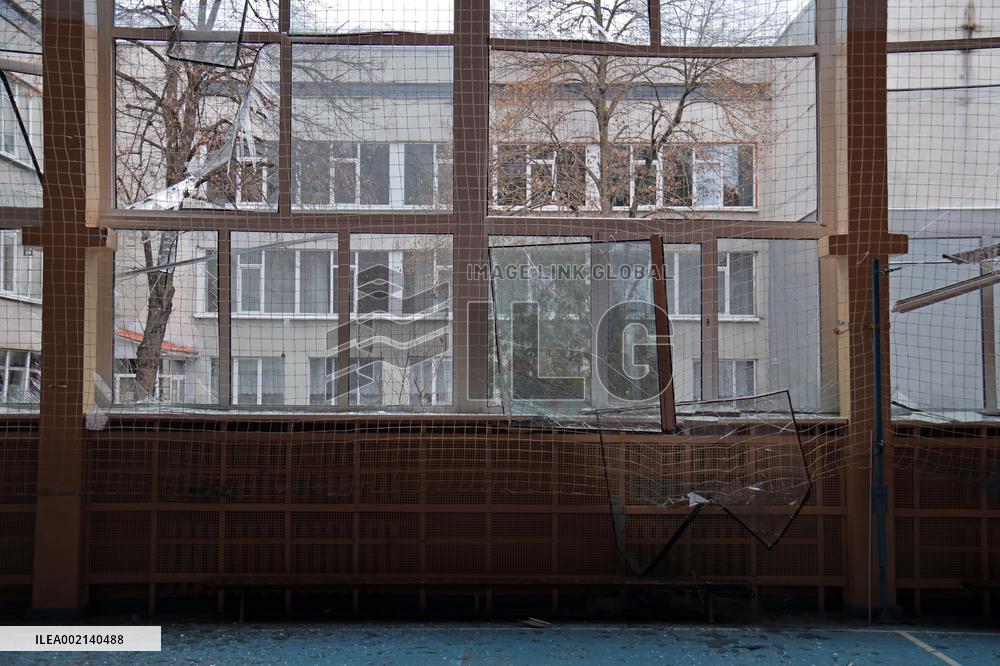 Kyiv school after Russian missile strike