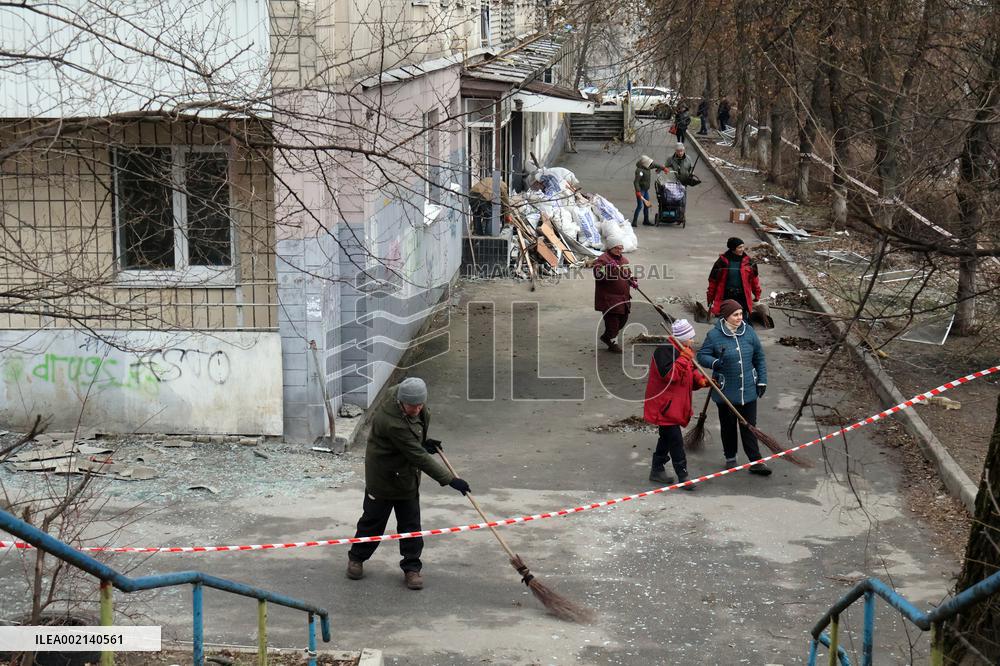 Consequences of Russian missile attack on Dorohozhychi in Kyiv