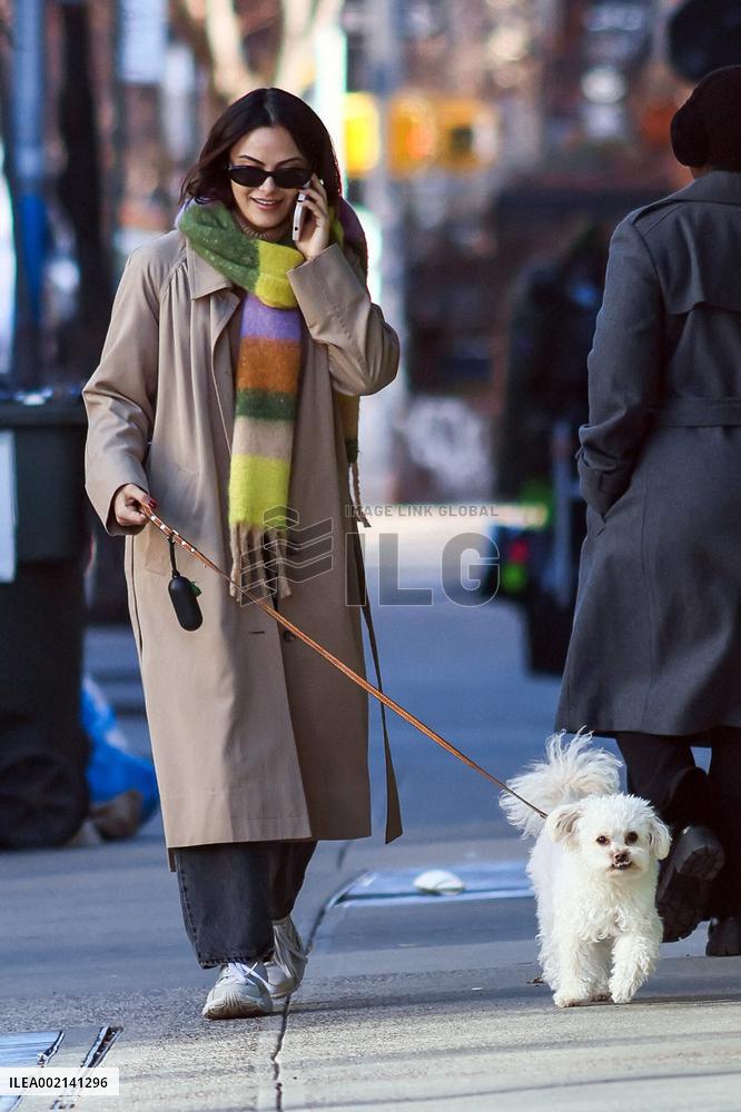 Camila Mendes Walks Her Dog - NYC