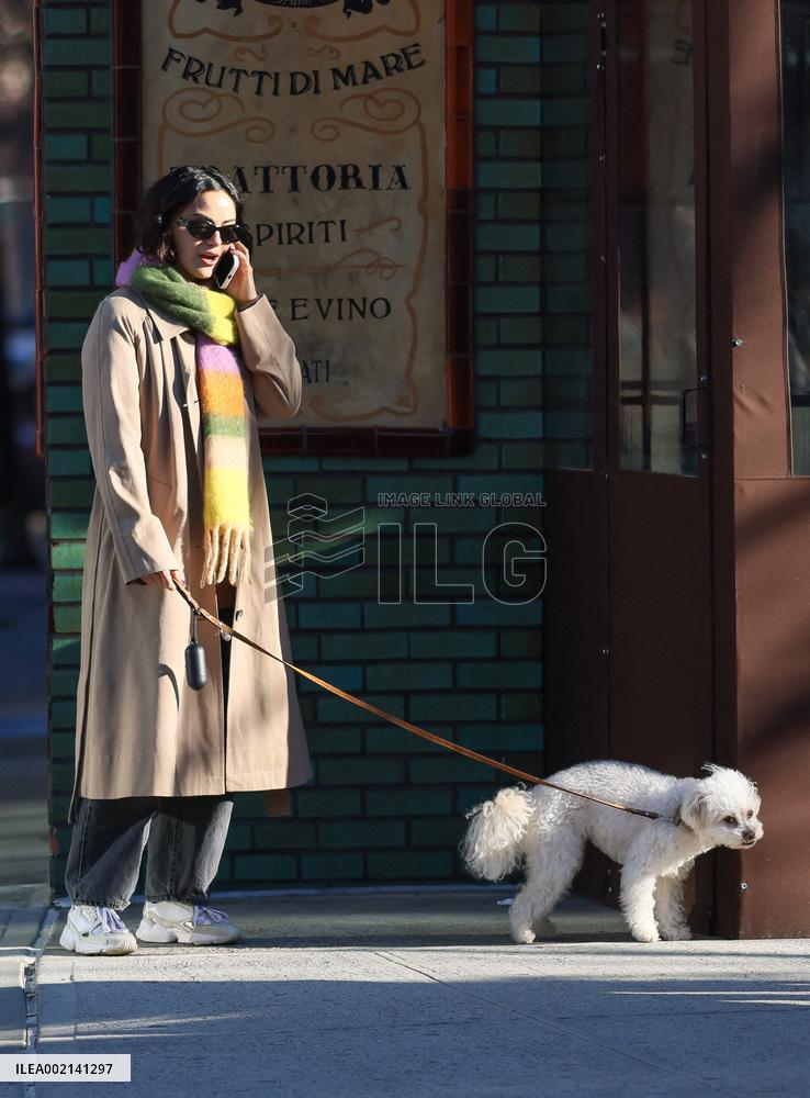 Camila Mendes Walks Her Dog - NYC