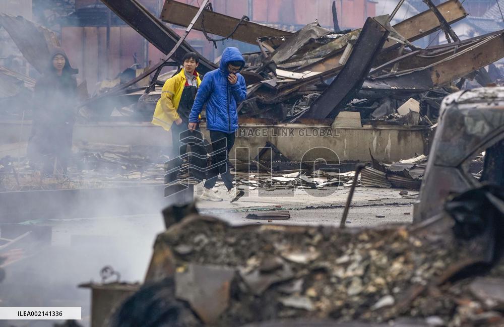 Aftermath of strong quake in central Japan