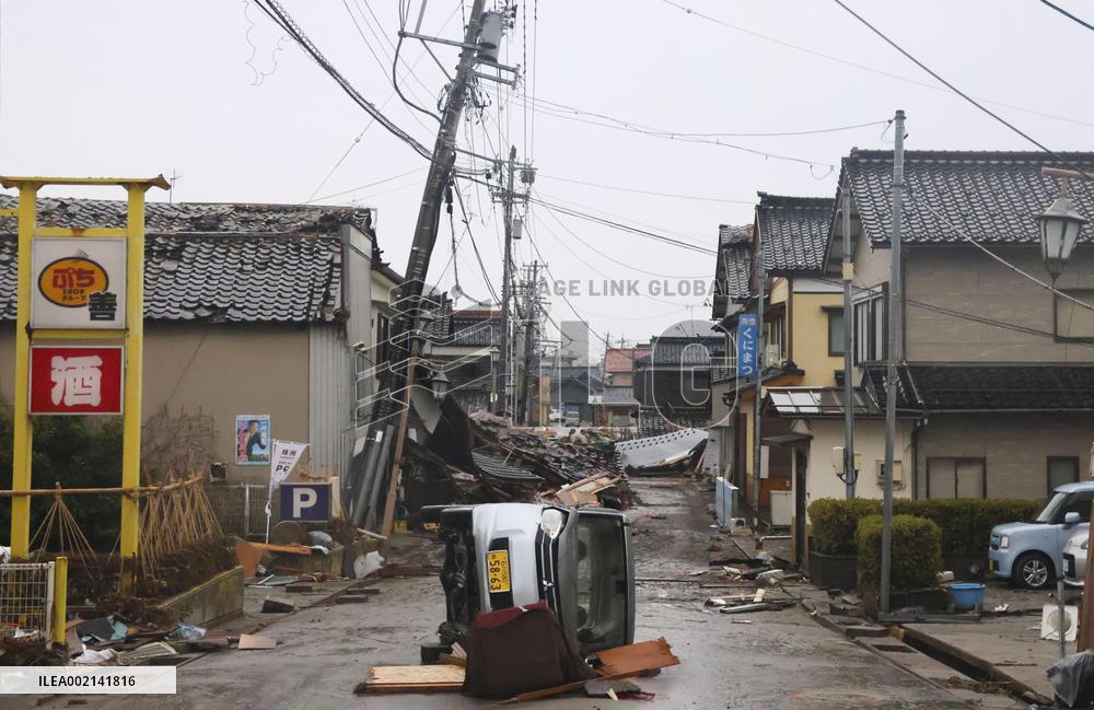 Aftermath of strong earthquake in central Japan