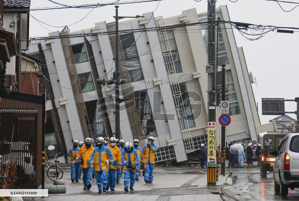 Aftermath of strong quake in central Japan