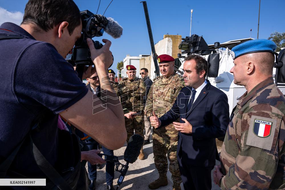 Sebastien Lecornu visits the UNIFL military base of Deir Kifa - Lebanon