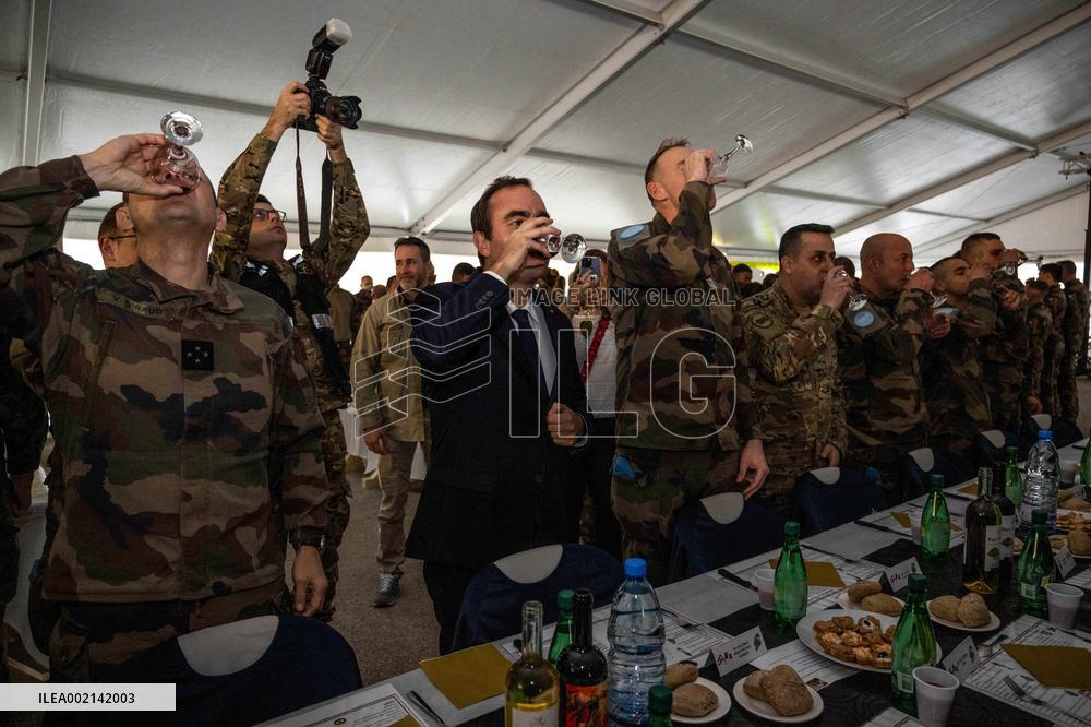 Sebastien Lecornu visits the UNIFL military base of Deir Kifa - Lebanon
