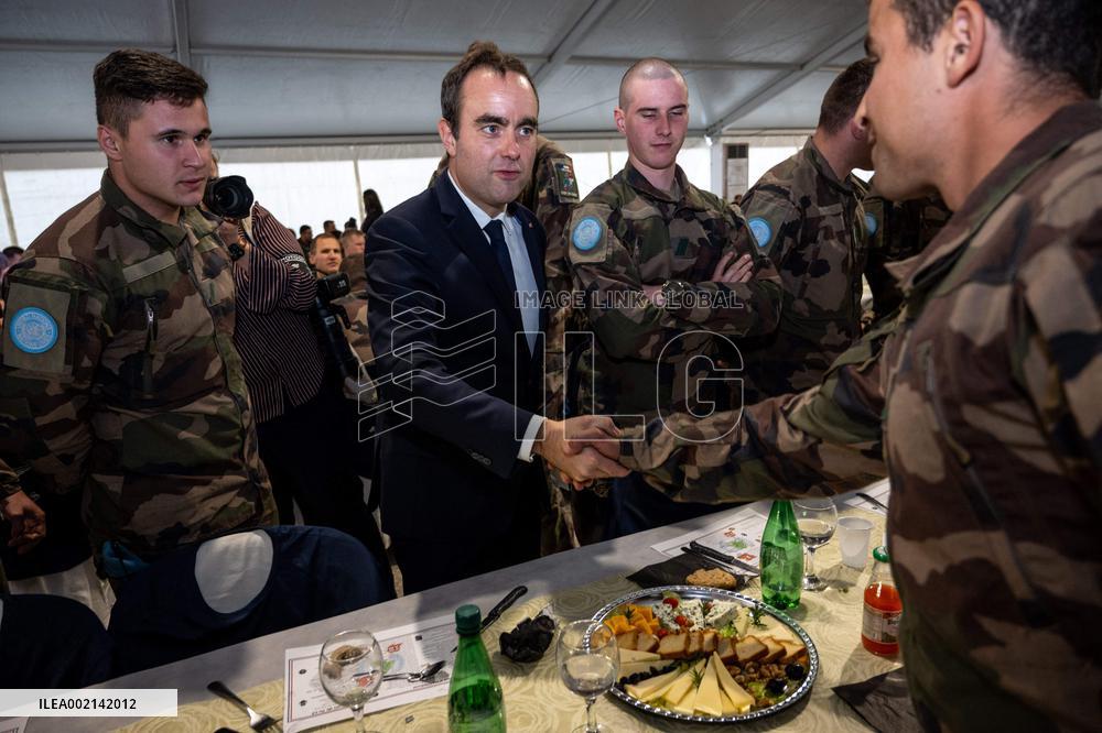 Sebastien Lecornu visits the UNIFL military base of Deir Kifa - Lebanon