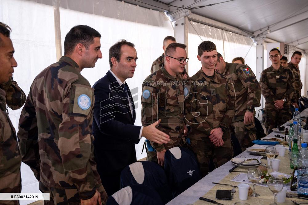 Sebastien Lecornu visits the UNIFL military base of Deir Kifa - Lebanon