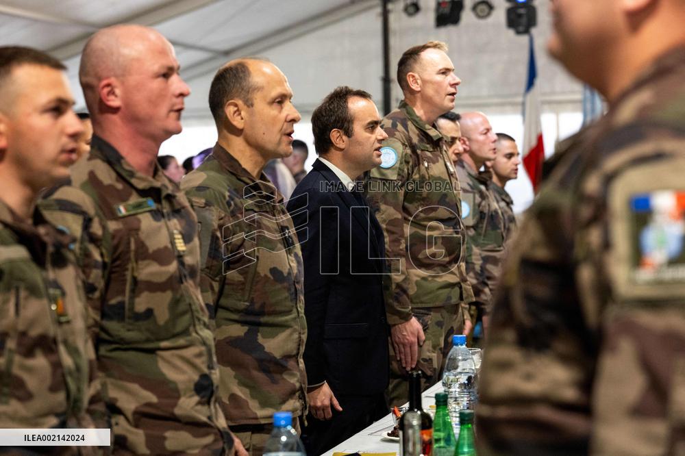 Sebastien Lecornu visits the UNIFL military base of Deir Kifa - Lebanon