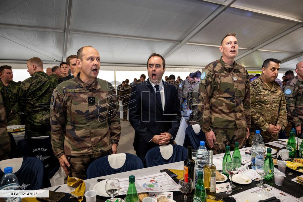 Sebastien Lecornu visits the UNIFL military base of Deir Kifa - Lebanon